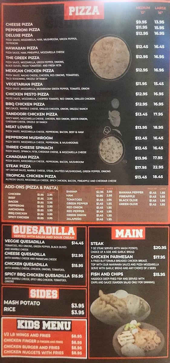 Menu, Wings Block