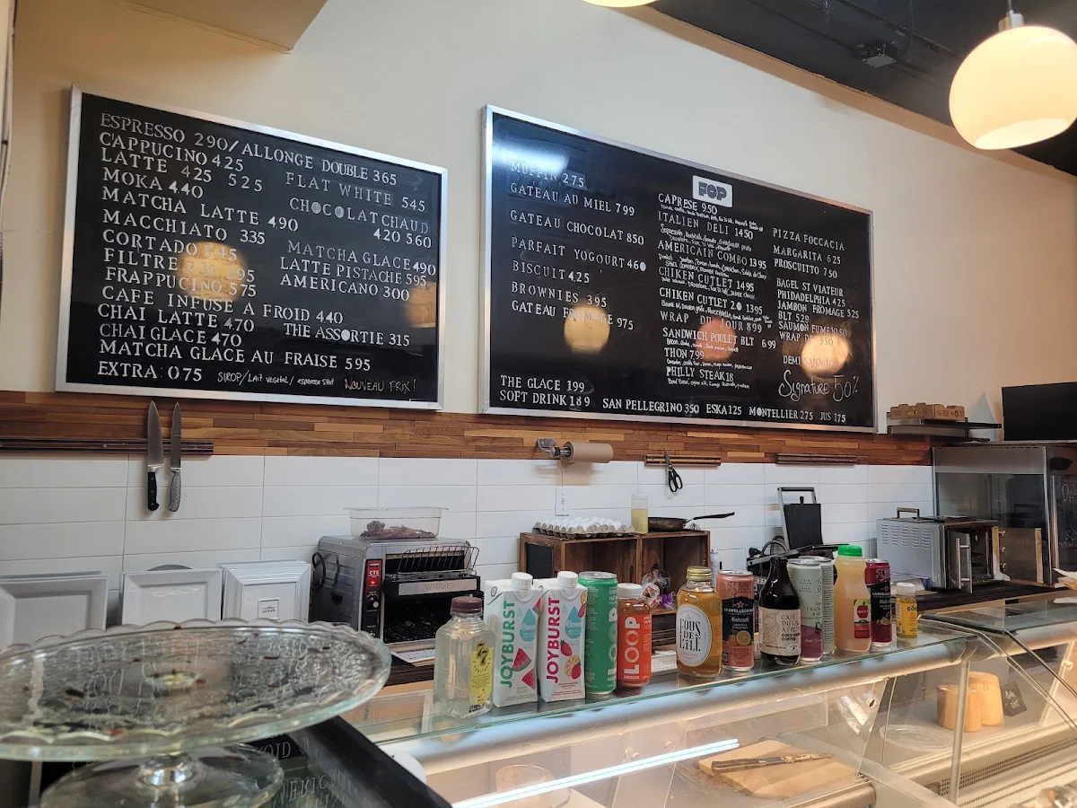 Menu, Café Pop Mtl