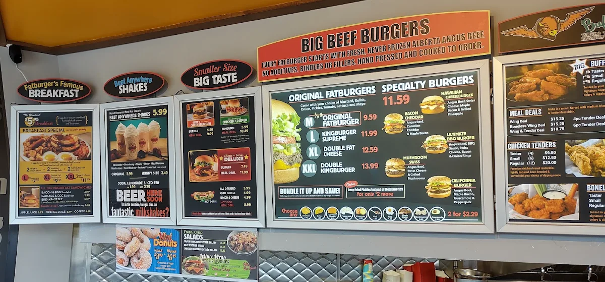 Menu, Fatburger