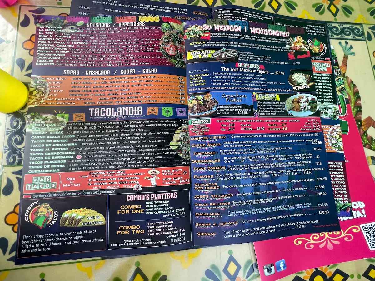 Menu, La Mexicanada Bradford