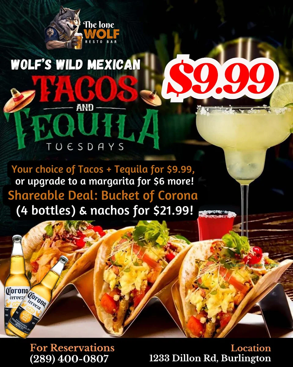 Menu, The Lone Wolf - Resto Bar