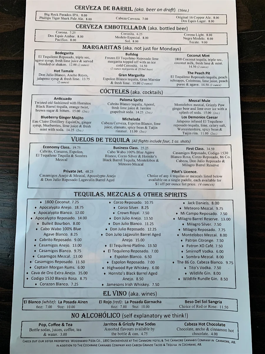 Menu, Cabeza Grande