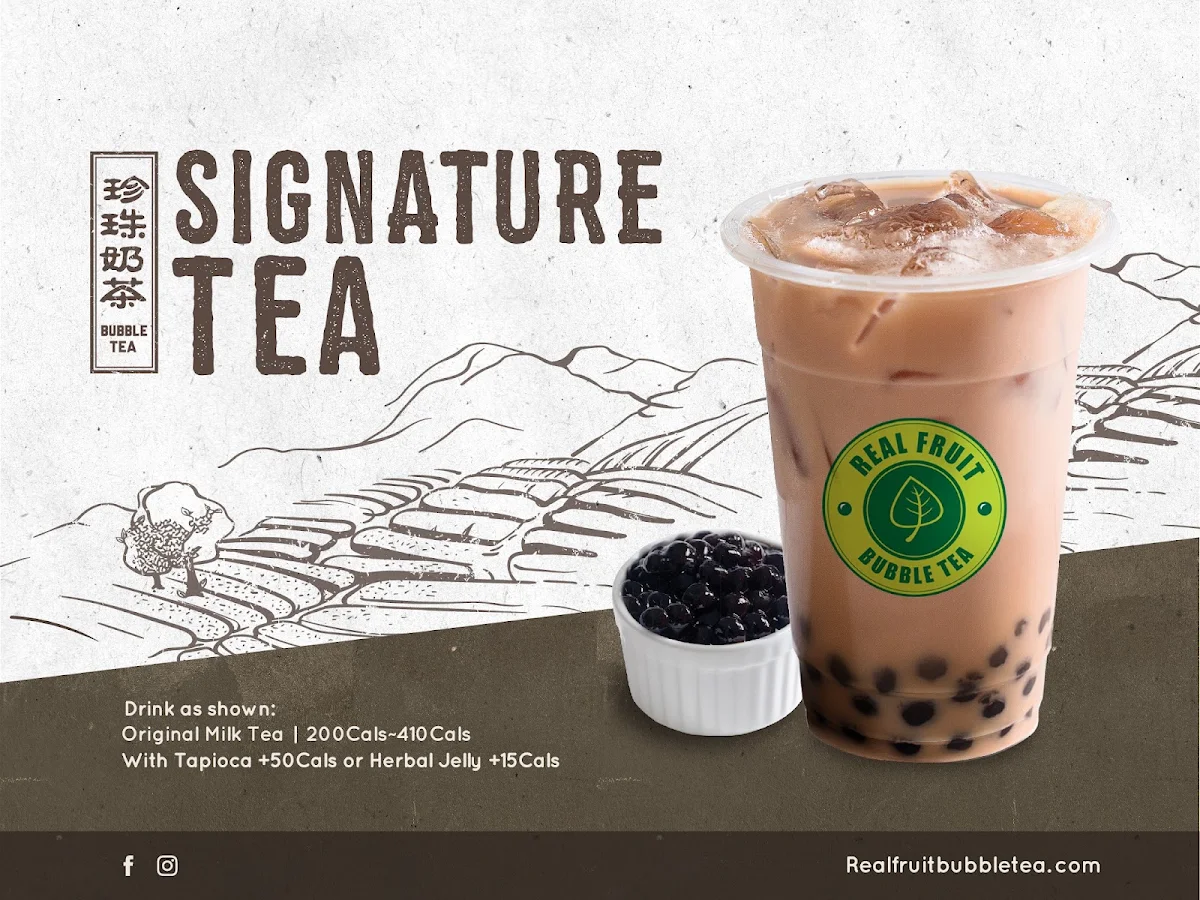 Menu, Real Fruit Bubble Tea