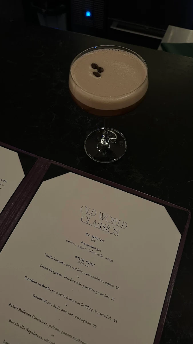Menu, Peacock Wine Bar