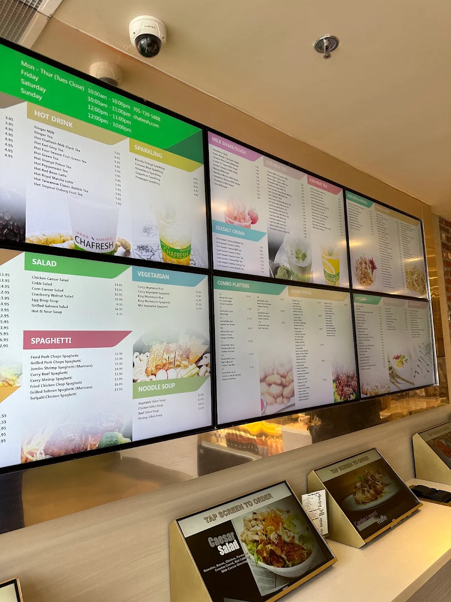 Menu, Chafresh 茶鲜茶语