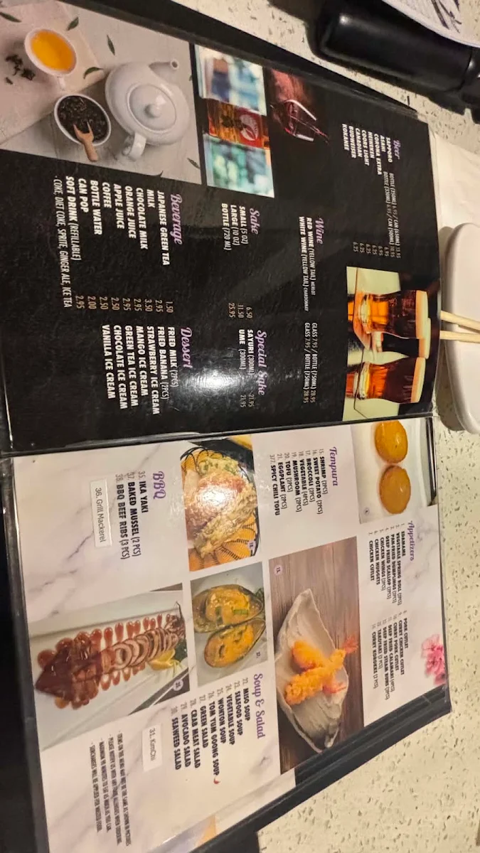 Menu, Fusion Sushi