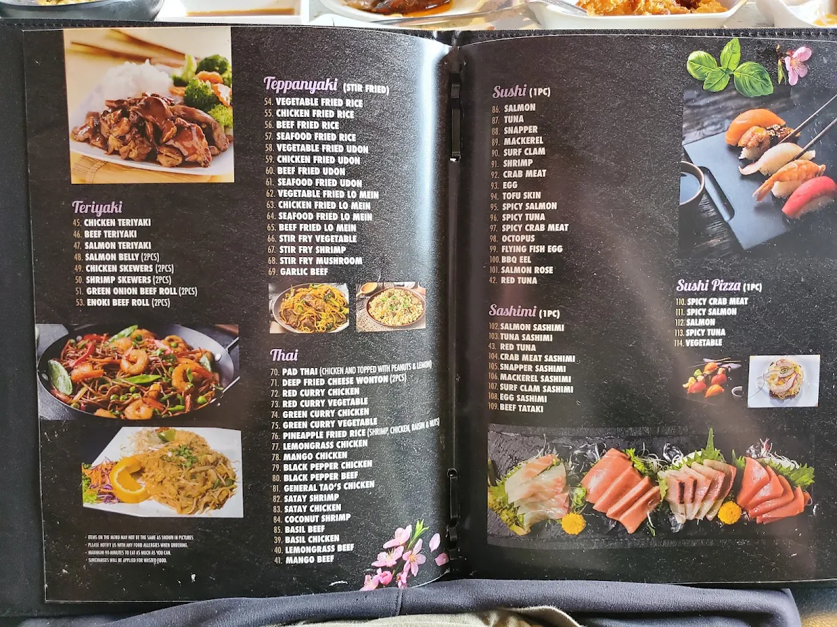 Menu, Fusion Sushi