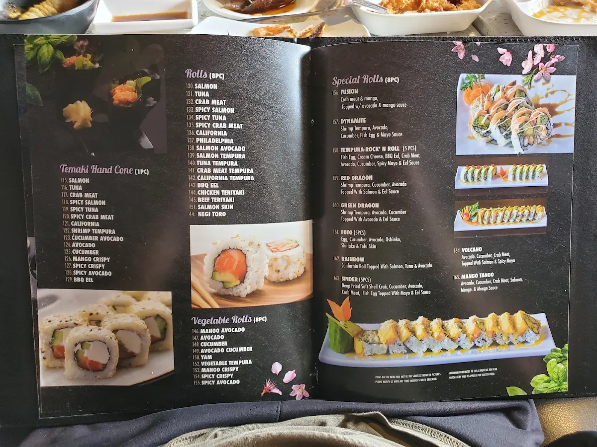Menu, Fusion Sushi