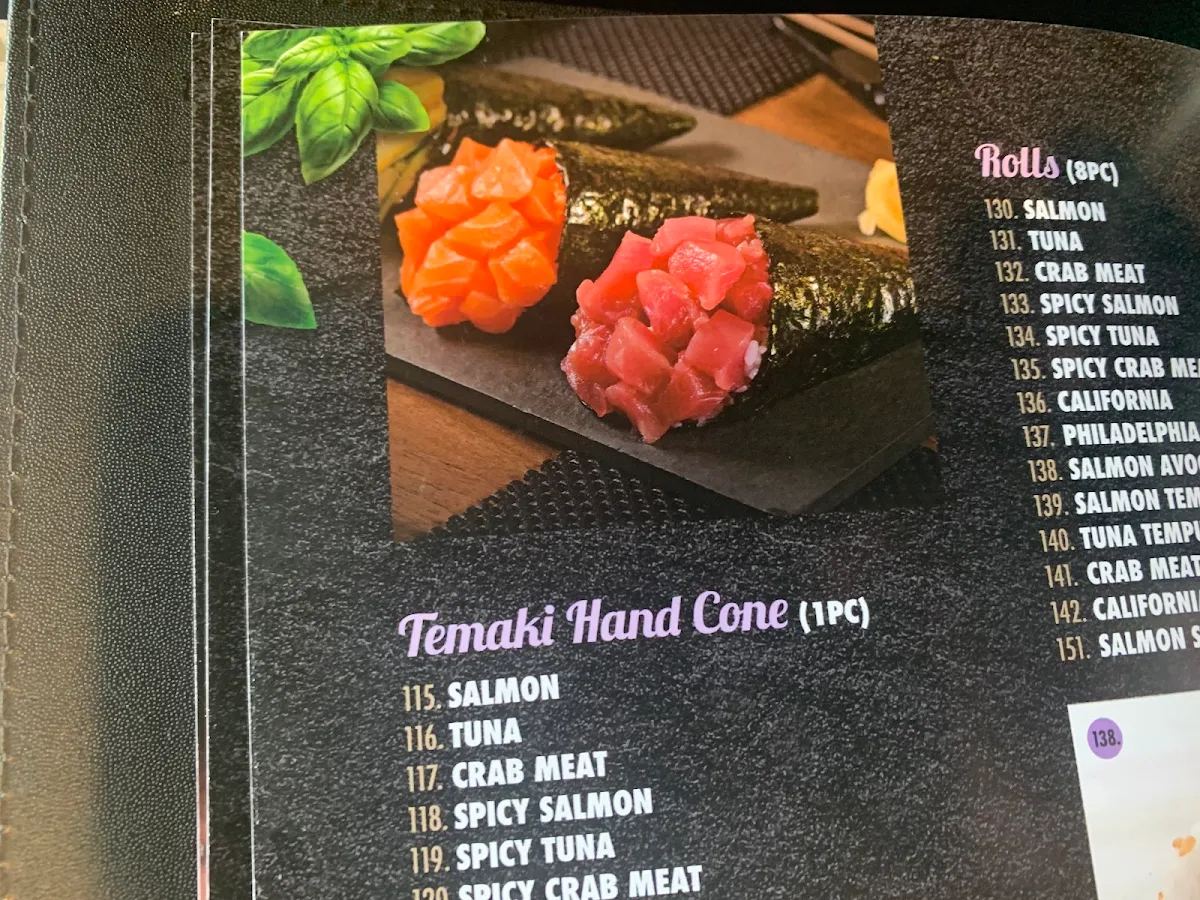 Menu, Fusion Sushi