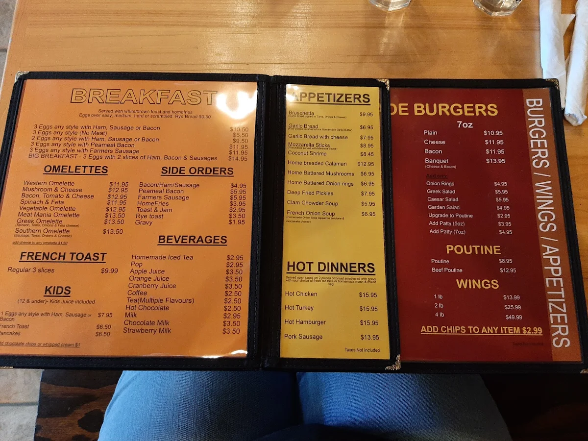 Menu, The Frying Pan Diner