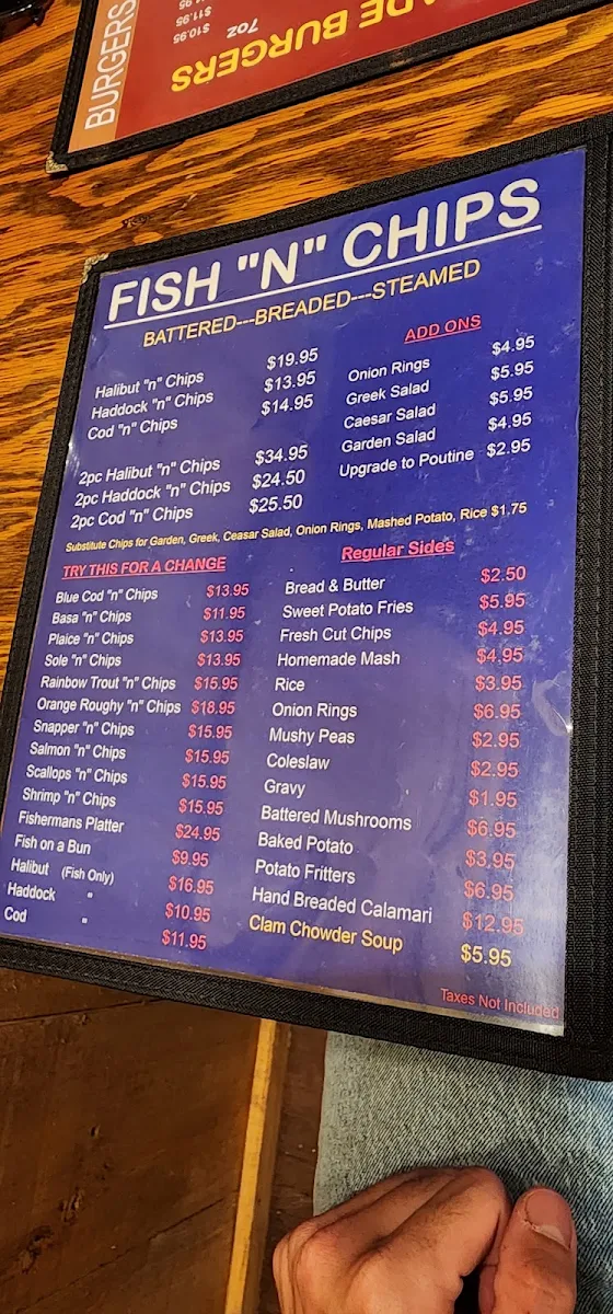 Menu, The Frying Pan Diner