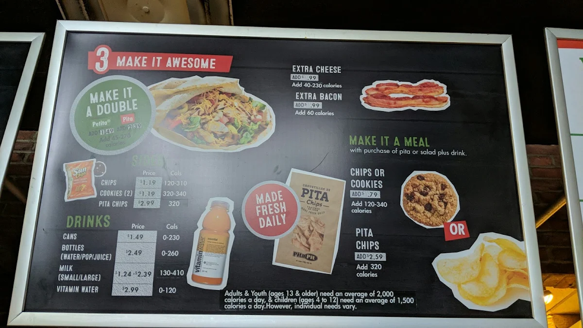 Menu, Pita Pit