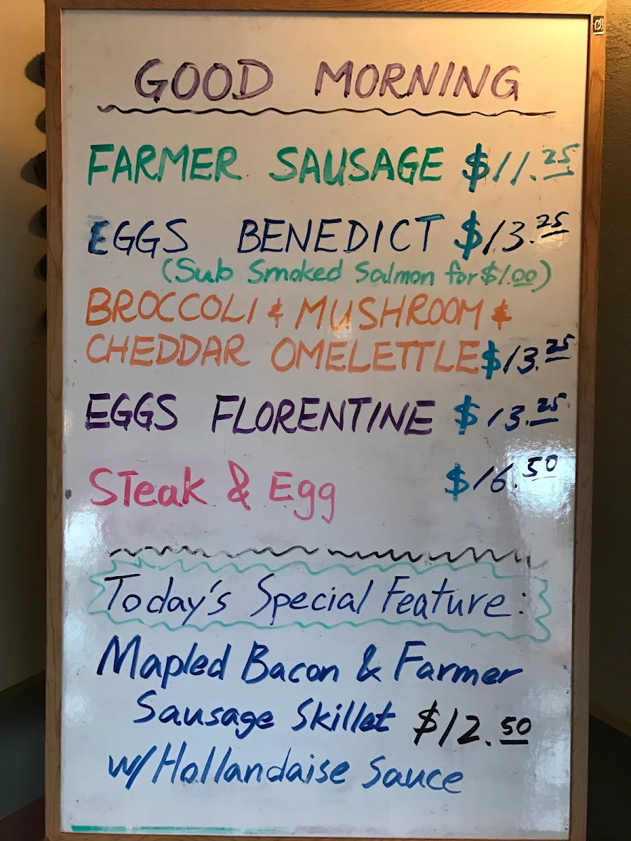 Menu, Rick & Alice's Grill