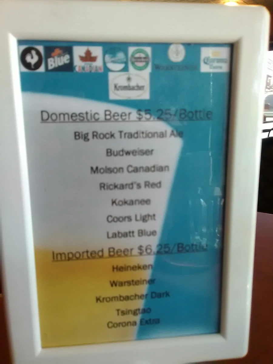 Menu, Rick & Alice's Grill