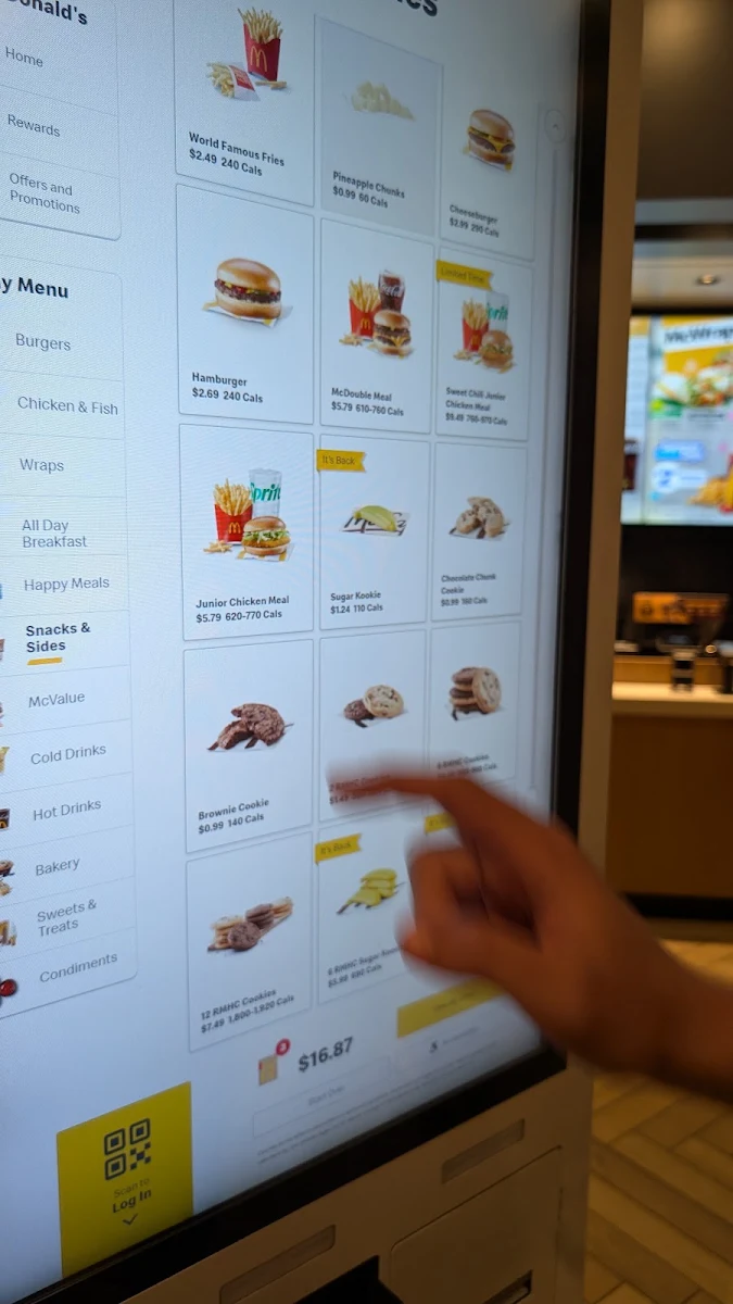 Menu, McDonald's