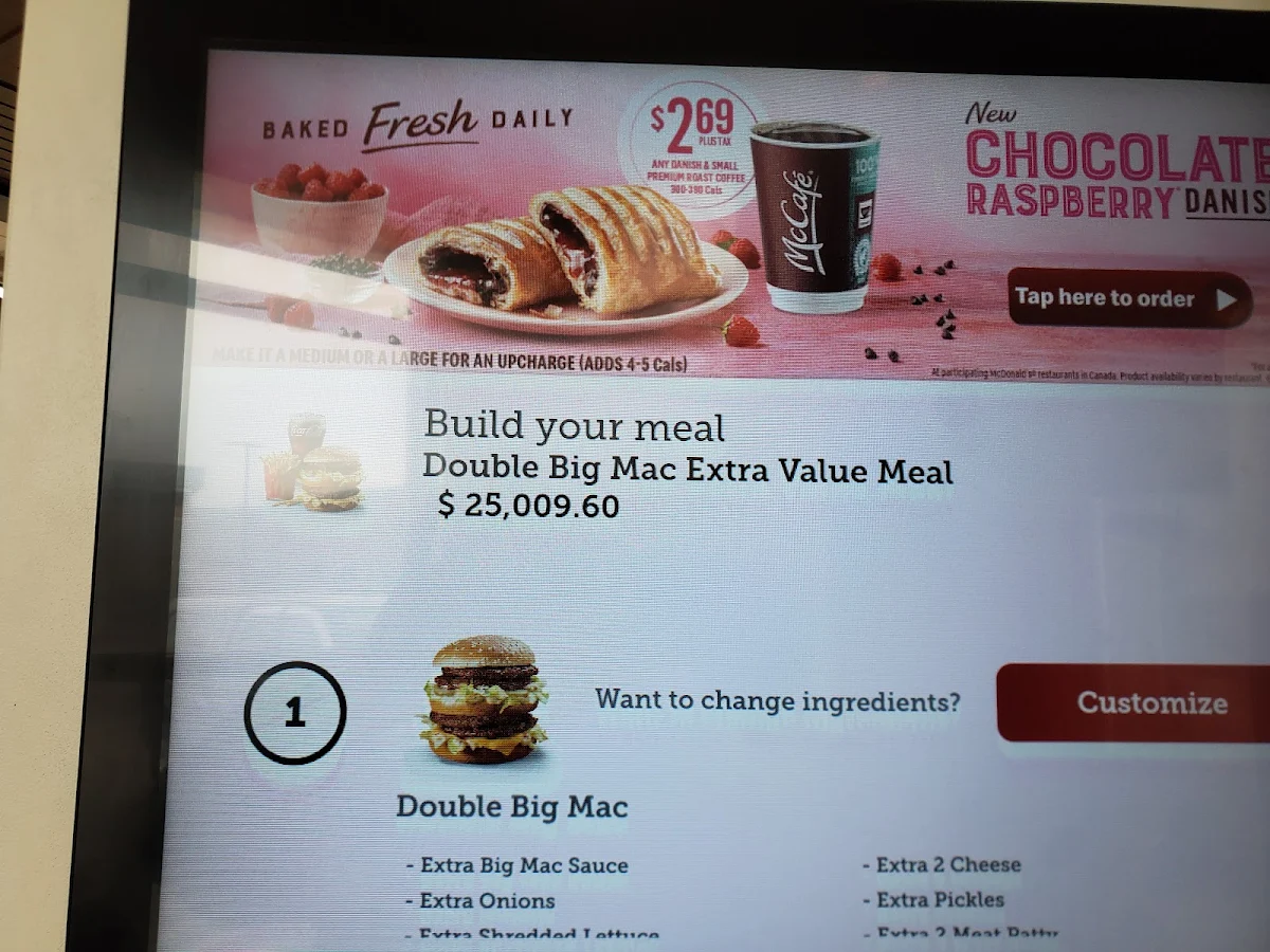 Menu, McDonald's