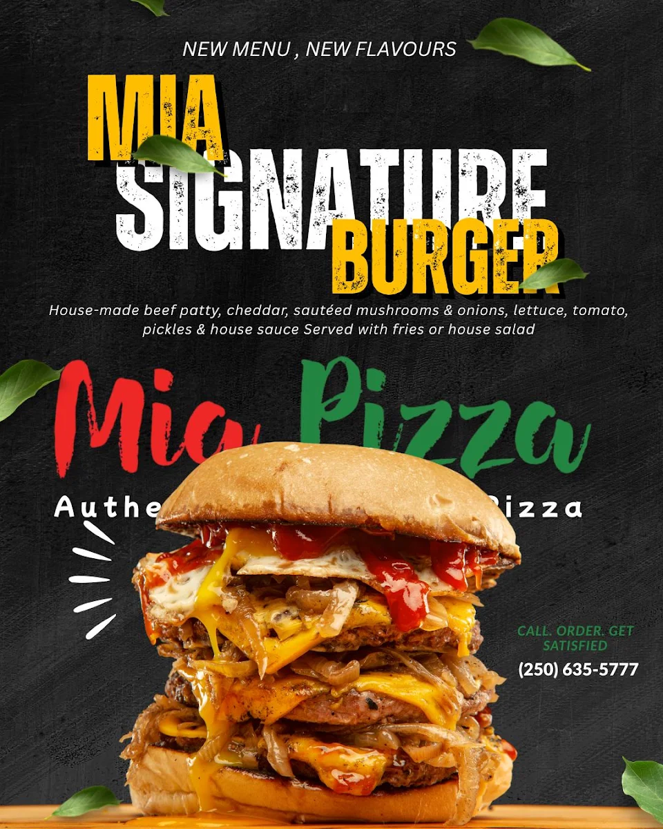 Menu, Mia Pizza