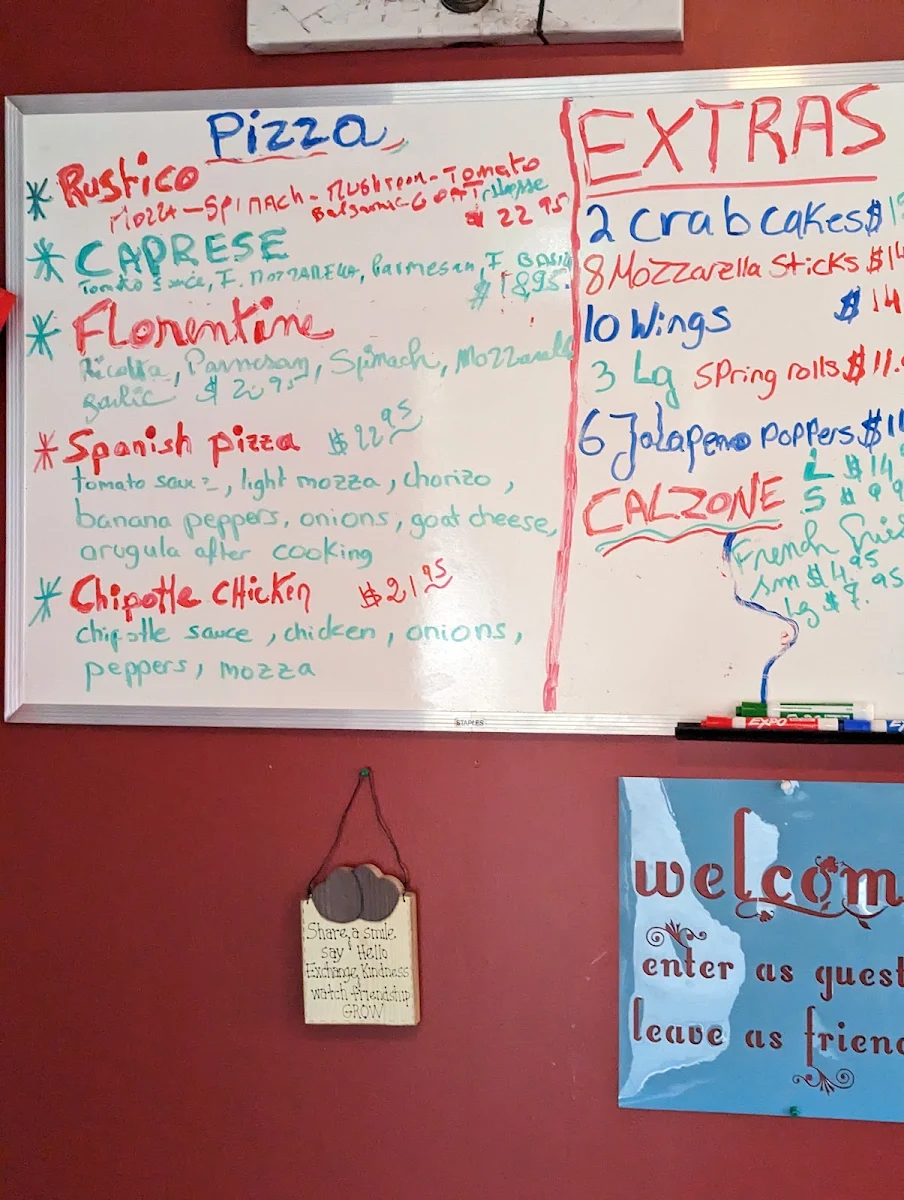 Menu, Mia Pizza