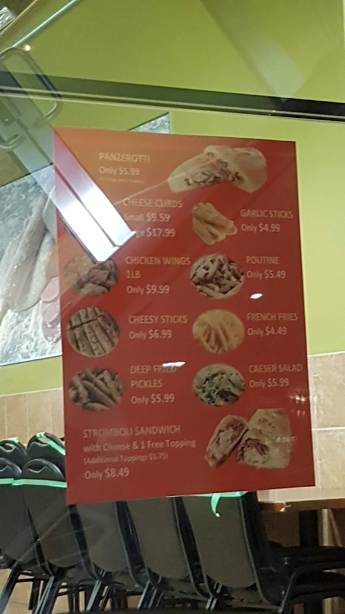 Menu, Milano Pizza & Wings