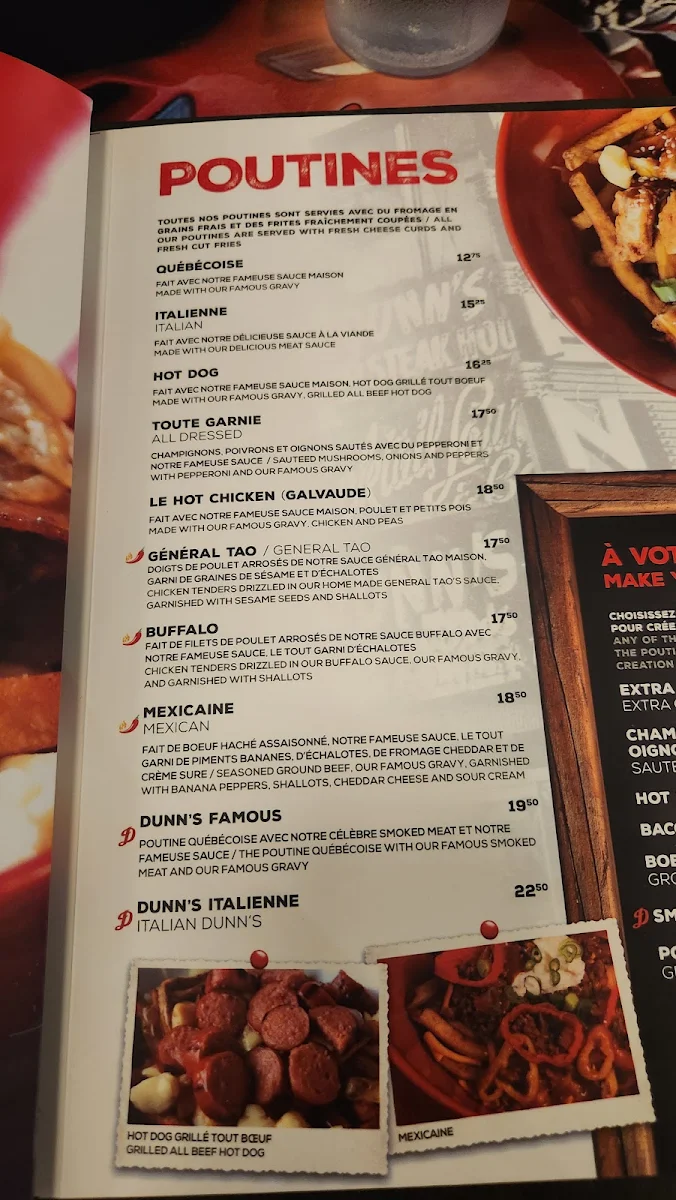 Menu, Dunn's Famous