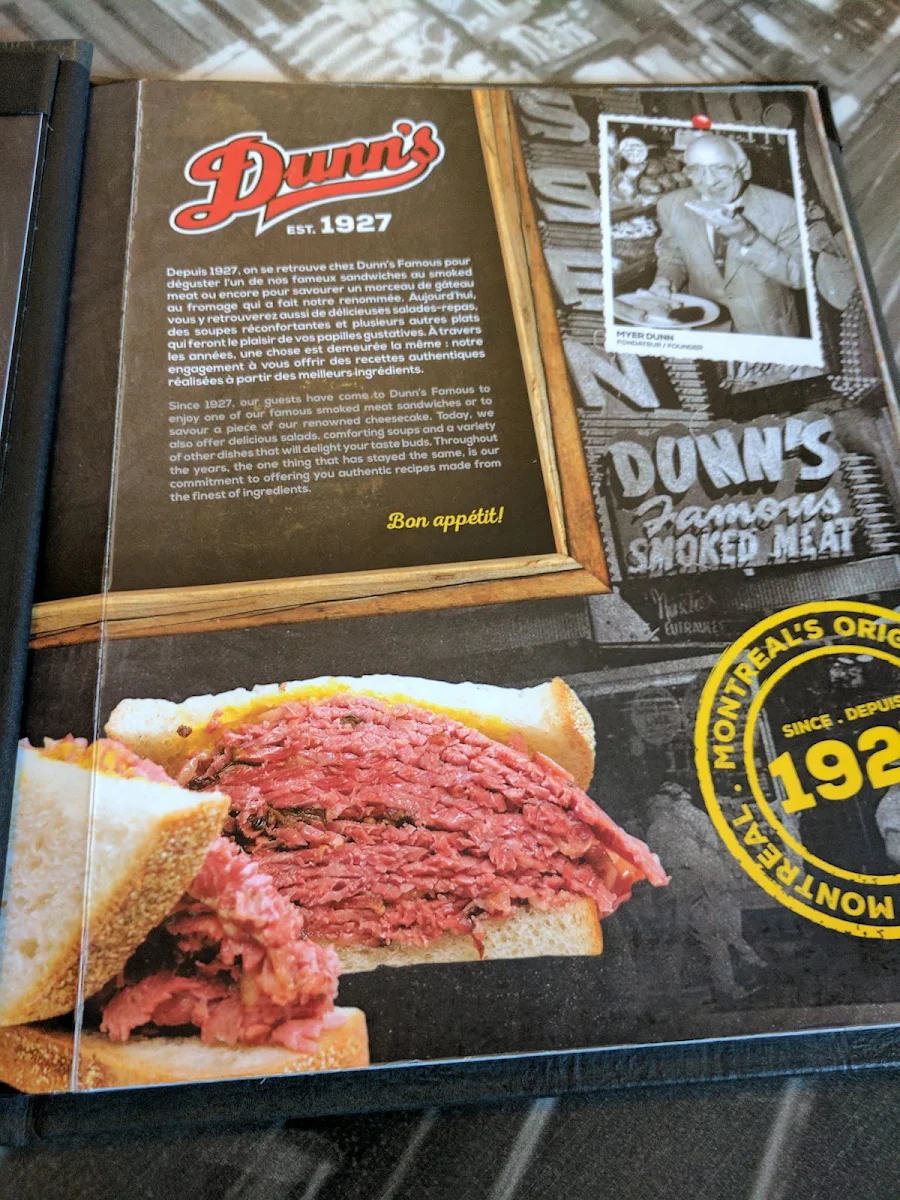 Menu, Dunn's Famous