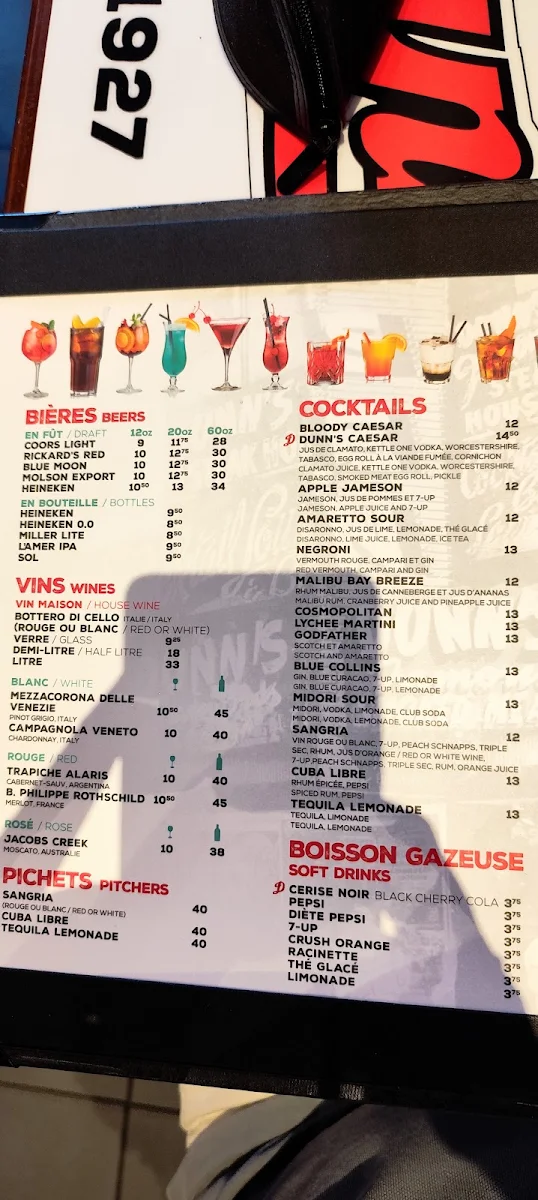 Menu, Dunn's Famous