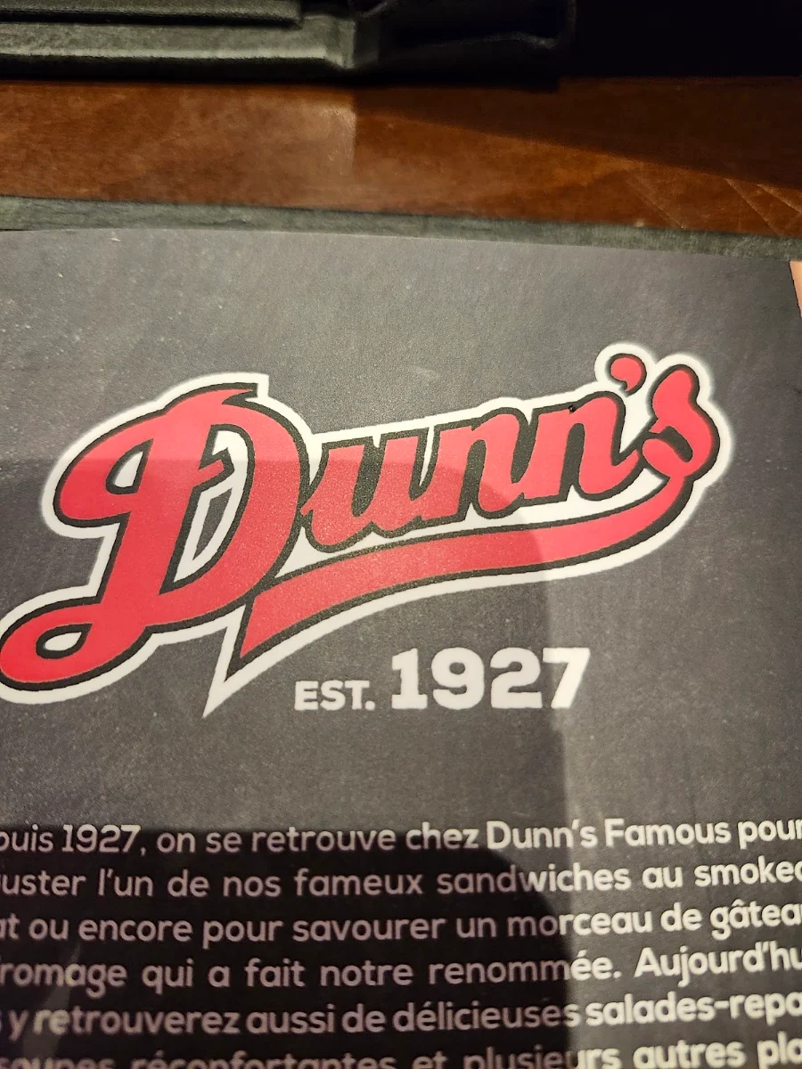 Menu, Dunn's Famous