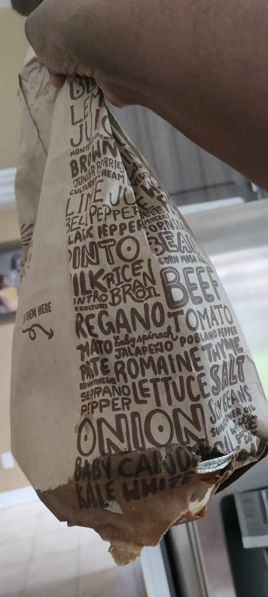 Menu, Chipotle Mexican Grill