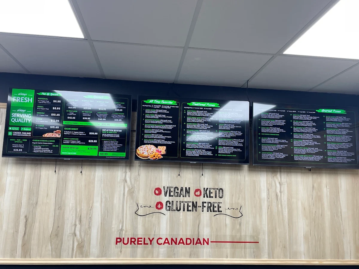 Menu, Red Swan Pizza - Chatham