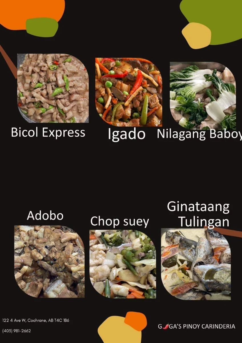 Menu, Giga's Pinoy Carinderia