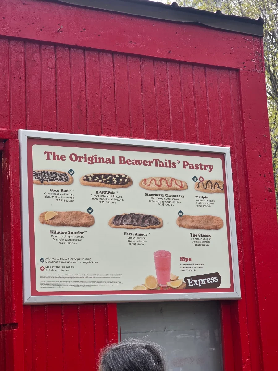 Menu, BeaverTails Winter Store