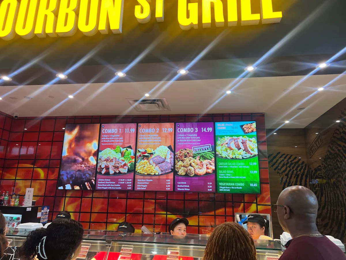 Menu, Bourbon St Grill