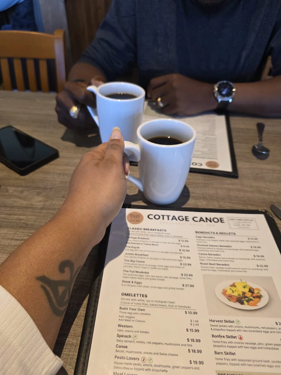 Menu, Cottage Canoe Restaurant
