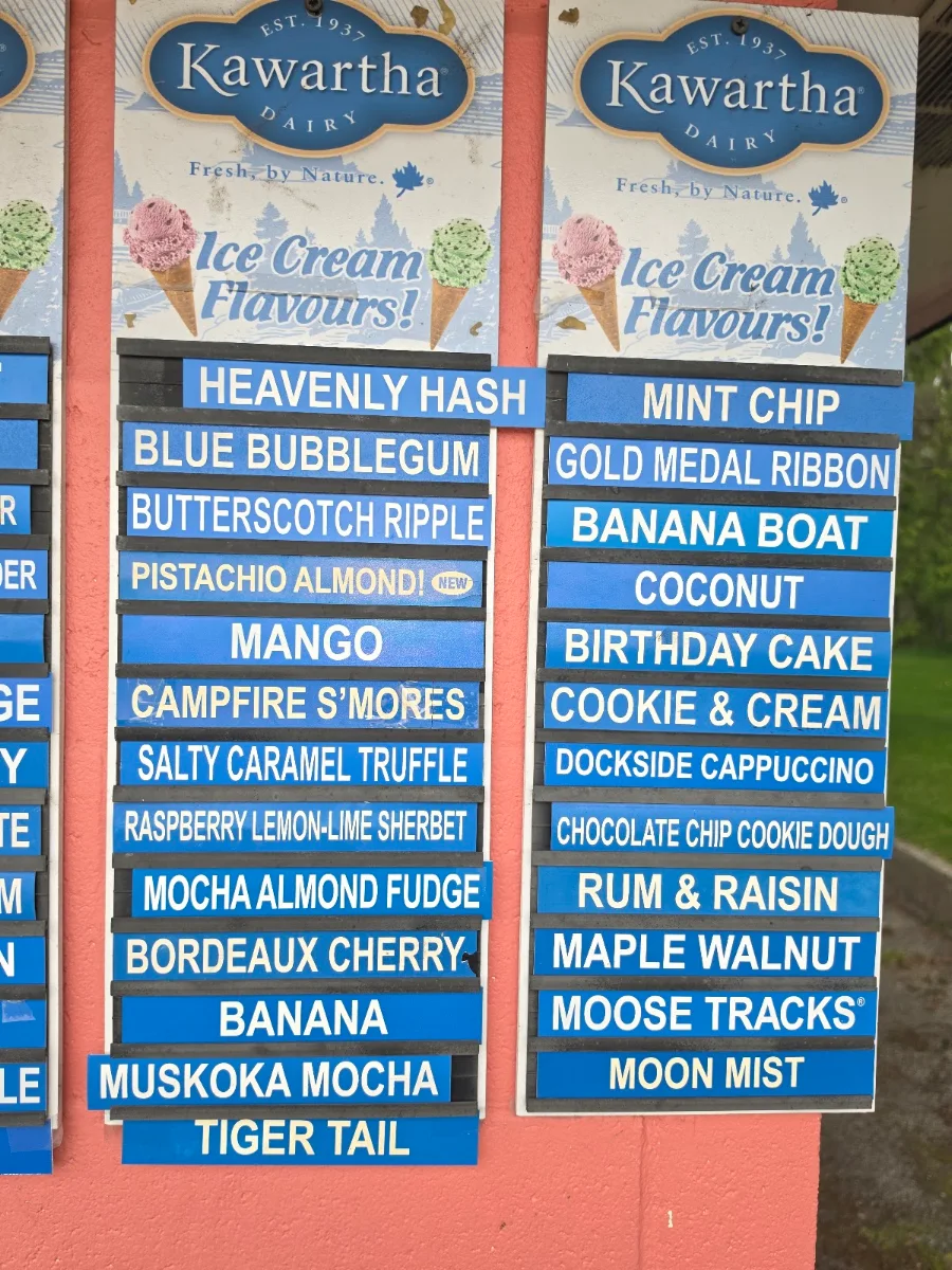 Menu, Tasty scoop ancaster