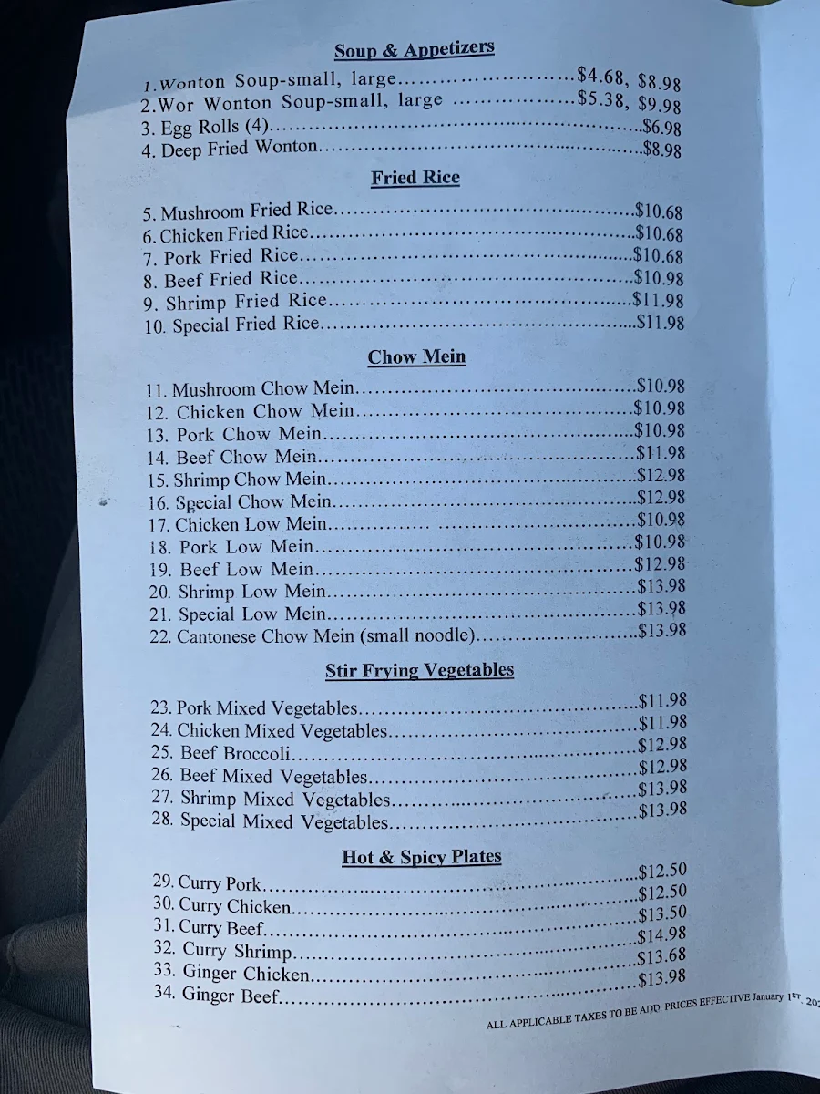 Menu, Welcome Cafe