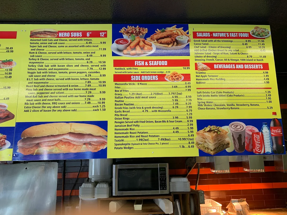 Menu, Diamond Pizza
