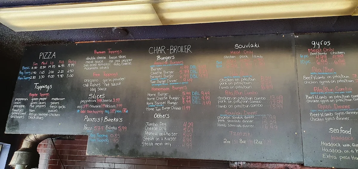 Menu, Diamond Pizza