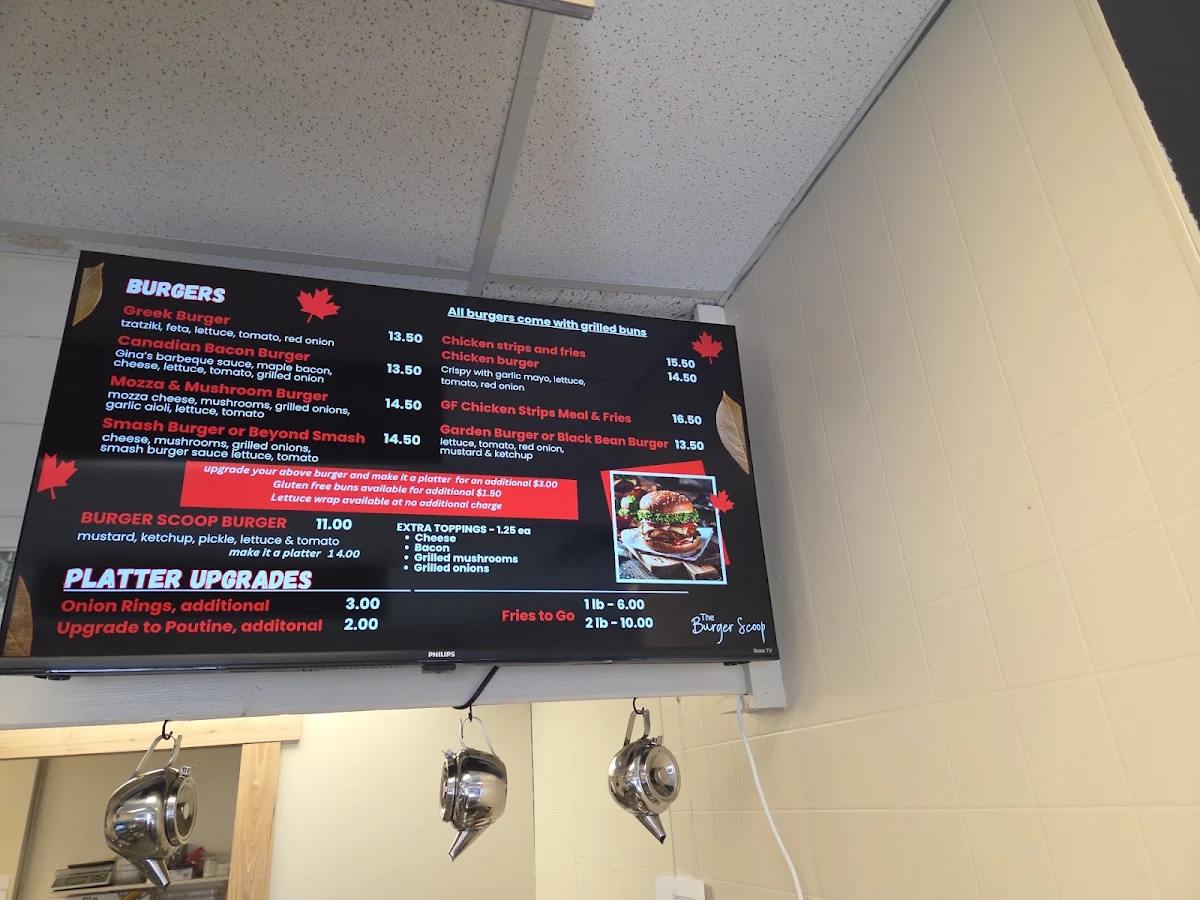 Menu, Burger scoop