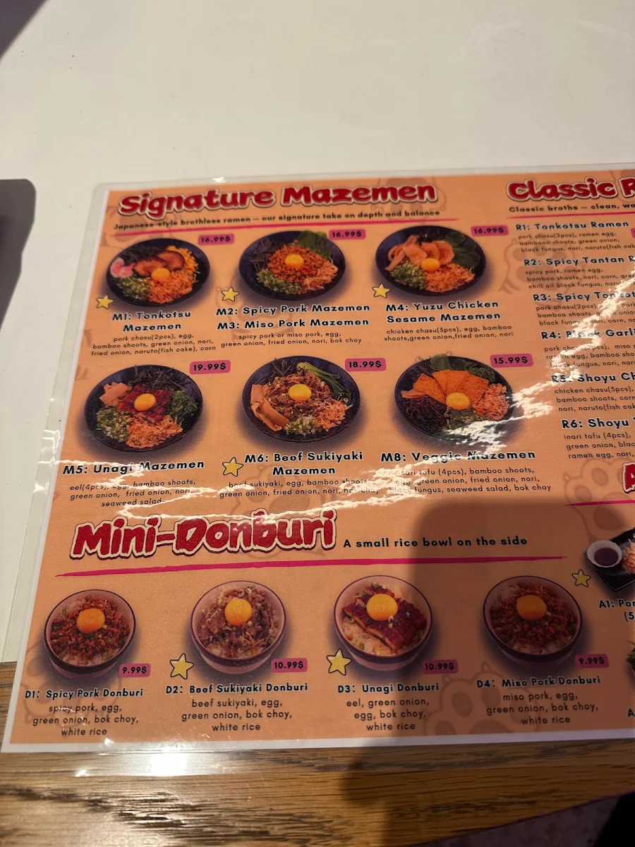 Menu, Kotora Ramen