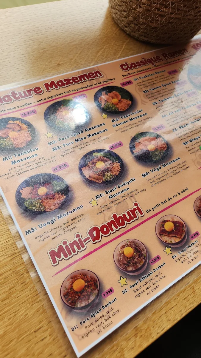 Menu, Kotora Ramen