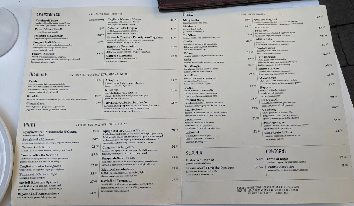 Menu, Terroni