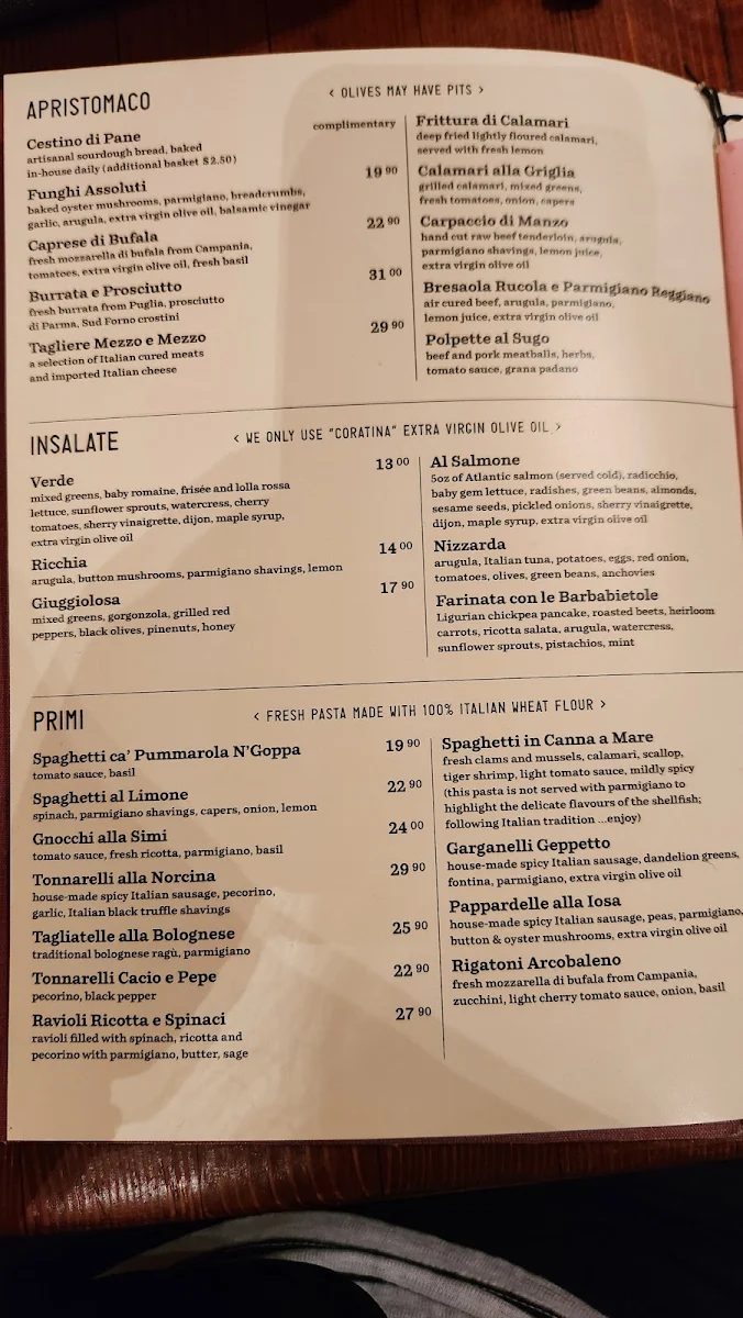 Menu, Terroni