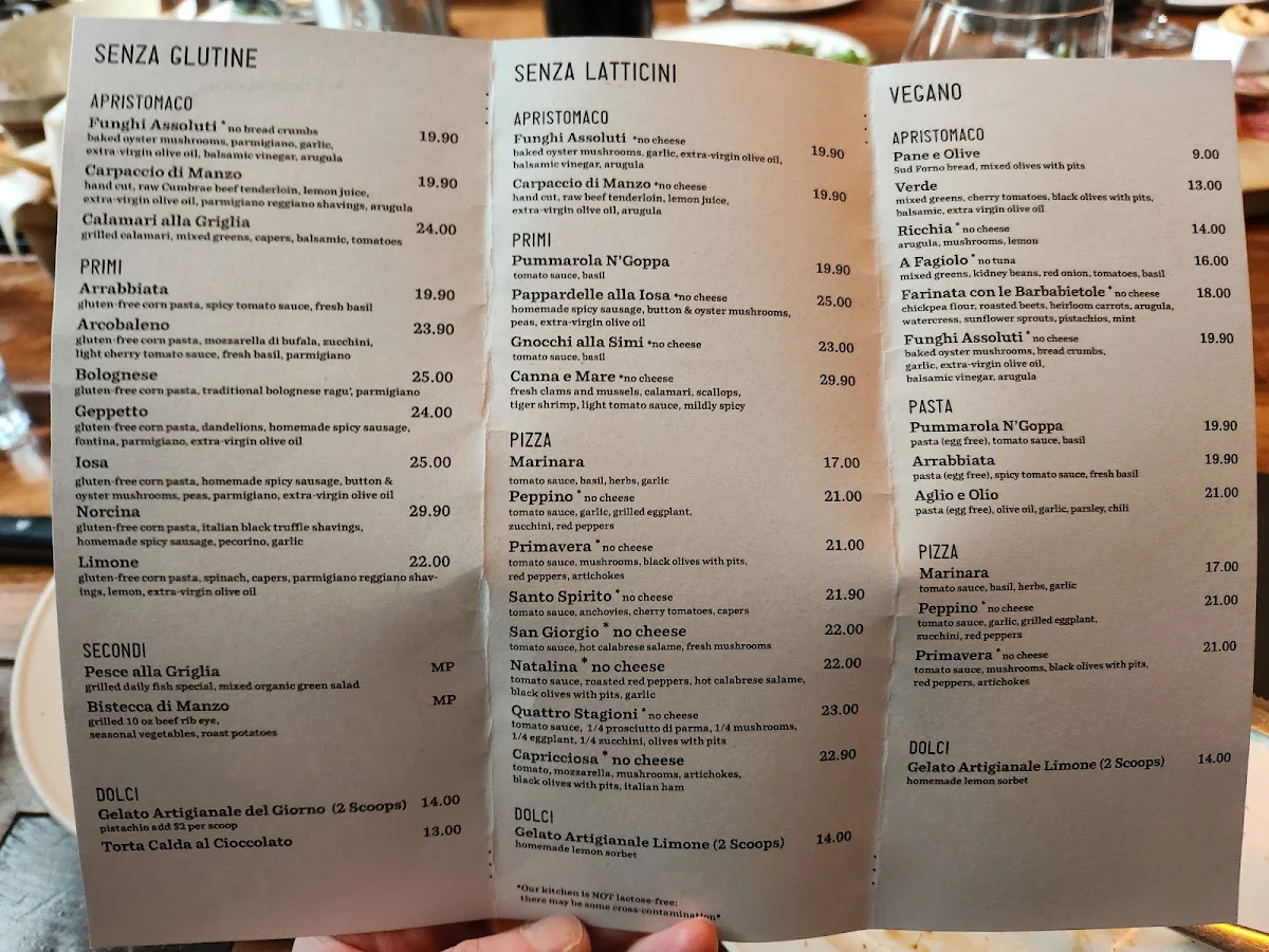 Menu, Terroni