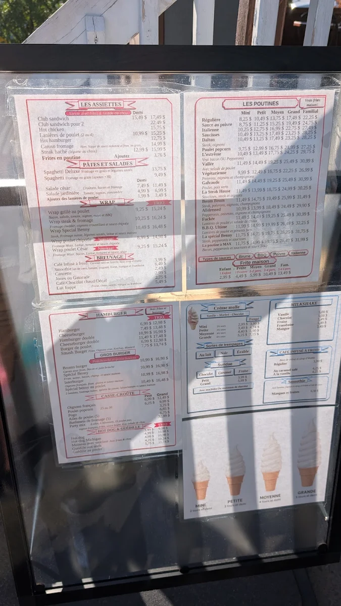 Menu, Casse-croute Chez Benny