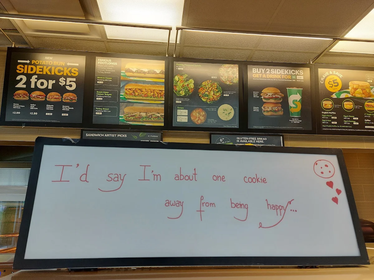 Menu, Subway