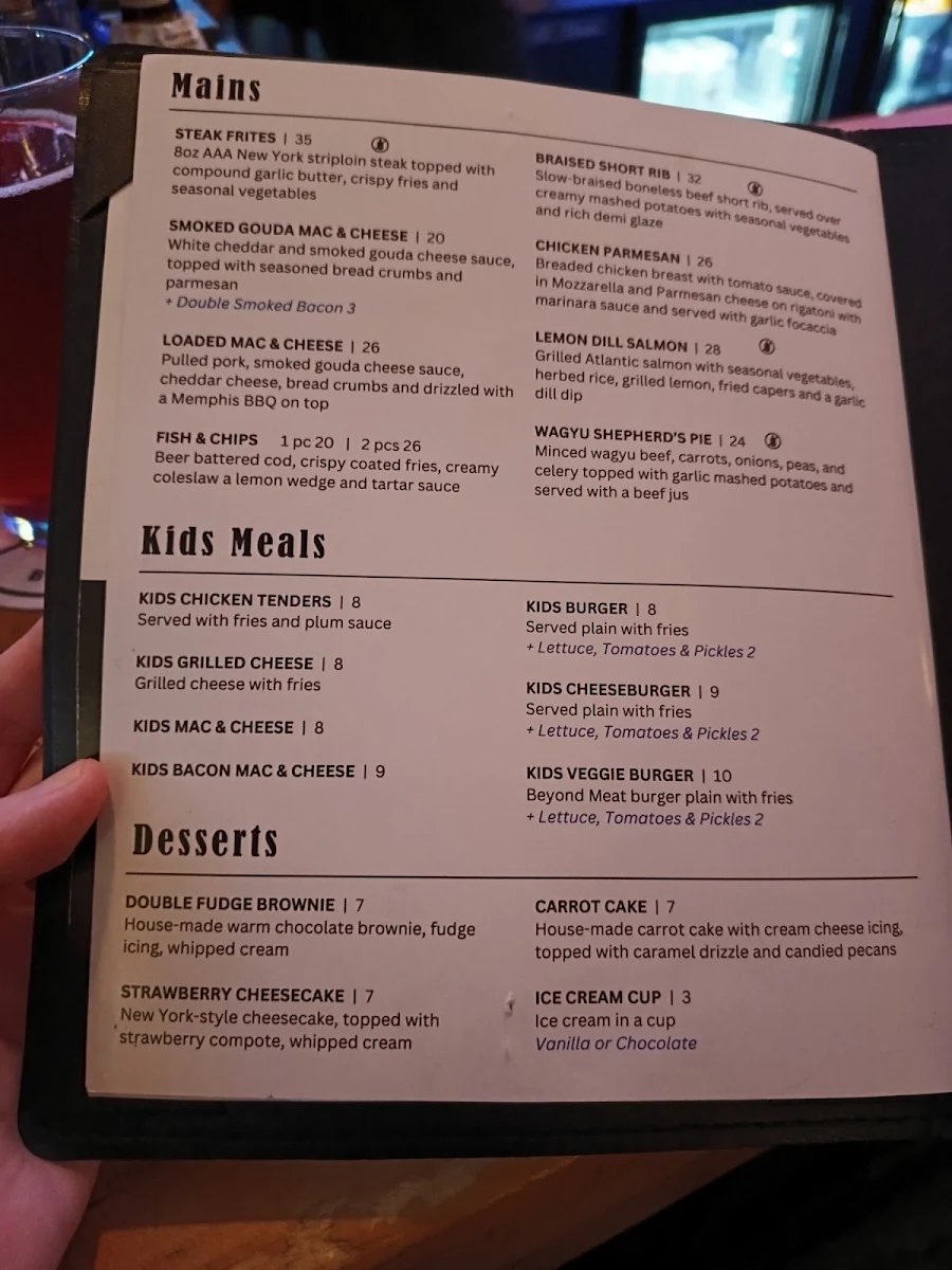 Menu, The Stone Lion