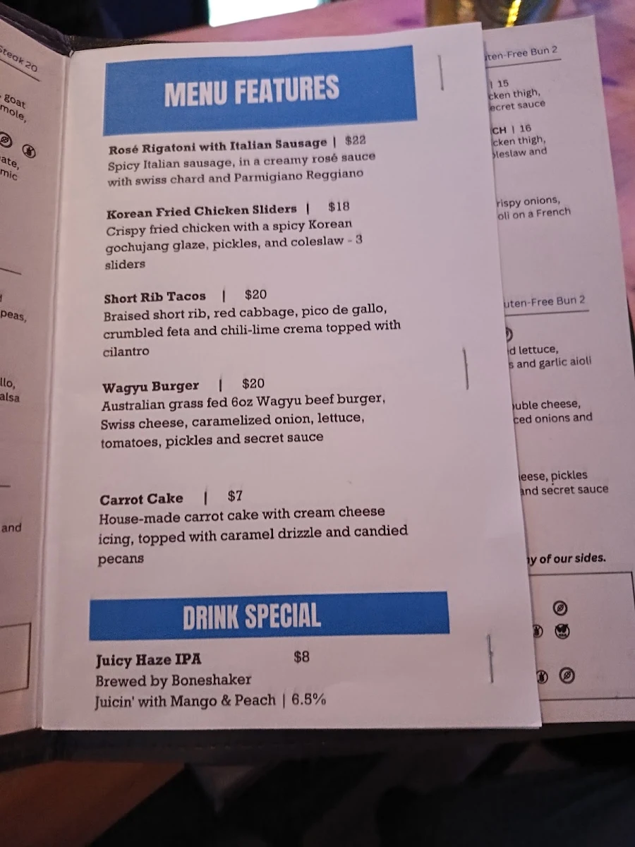 Menu, The Stone Lion