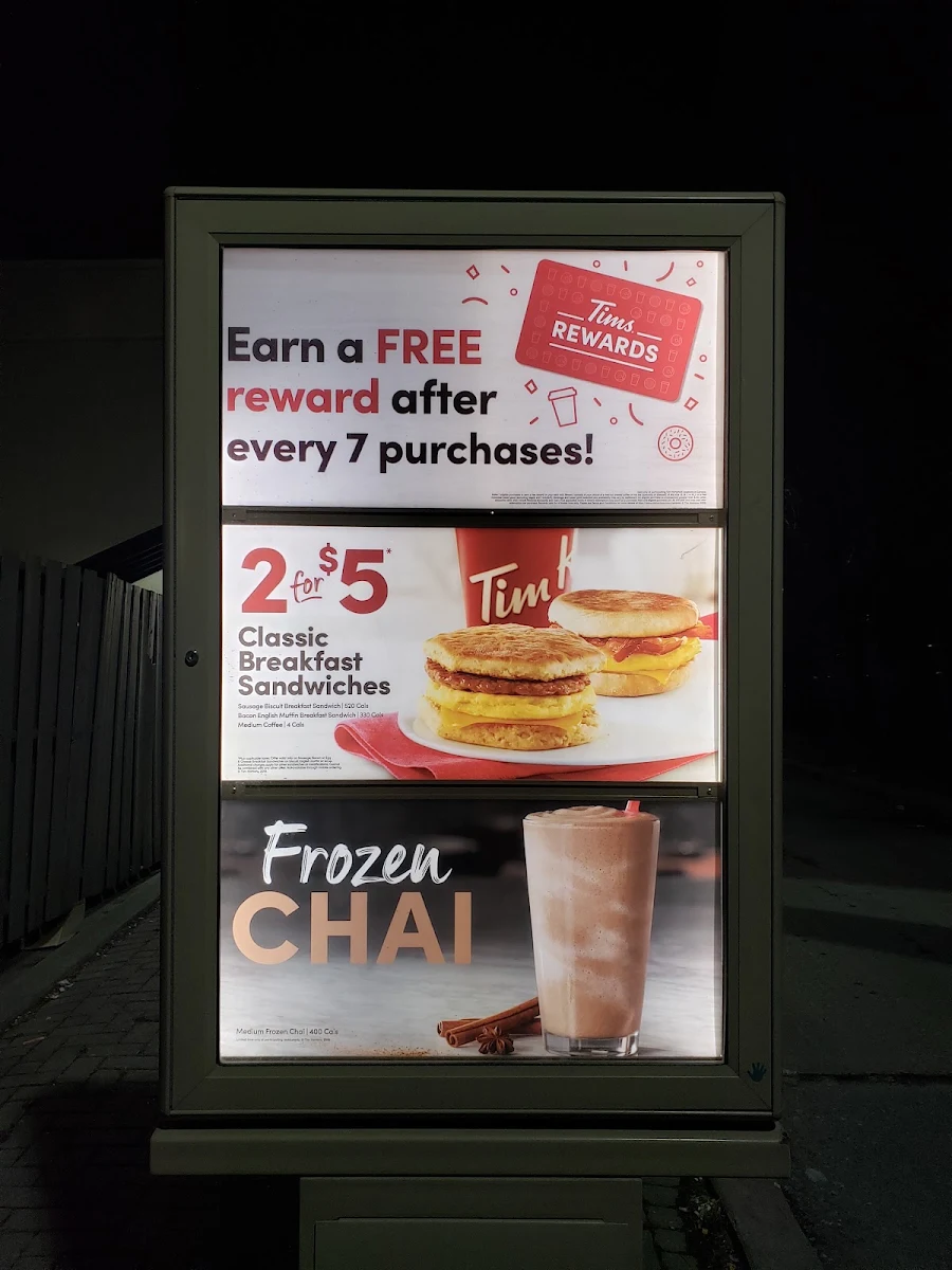 Menu, Tim Hortons