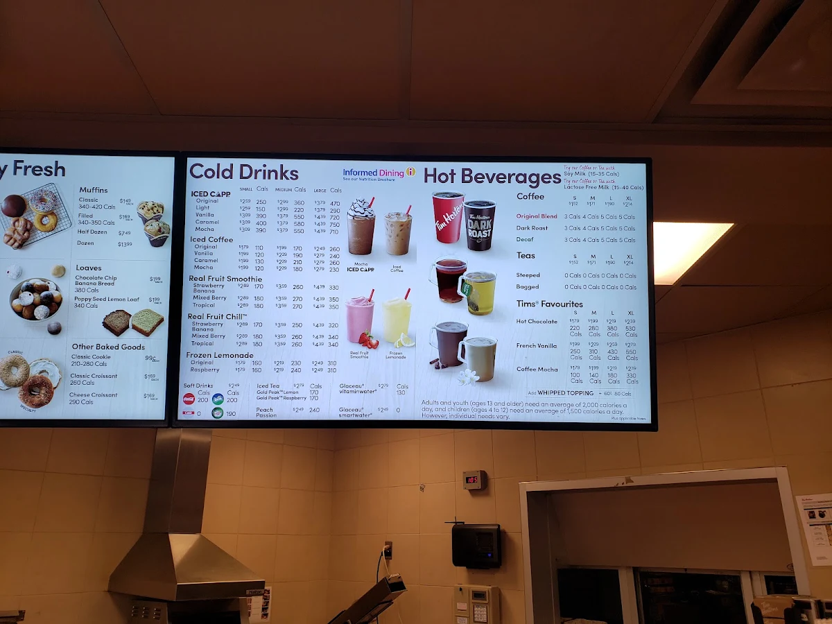Menu, Tim Hortons