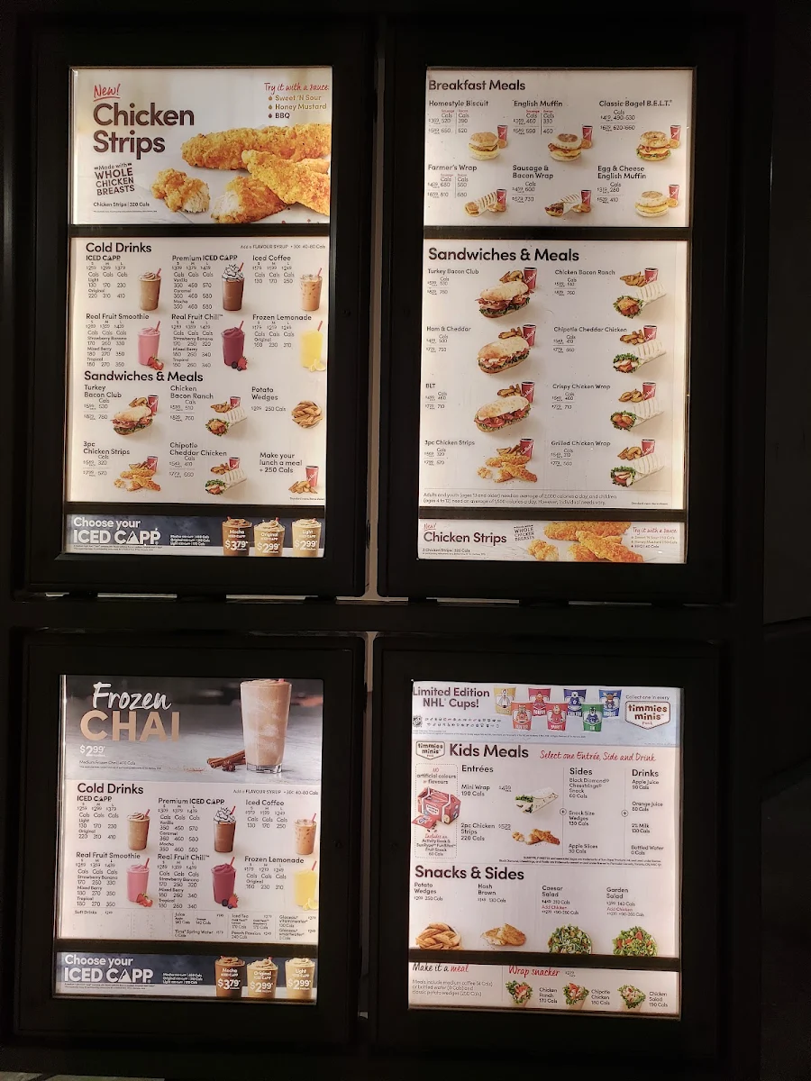 Menu, Tim Hortons